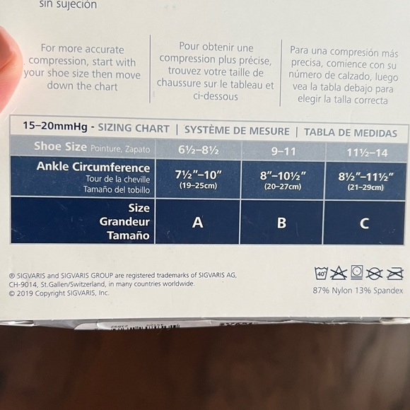 SIGVARIS GROUP Men’s Blue Argyle Knee High Compression Socks Size A NEW - Picture 3 of 4